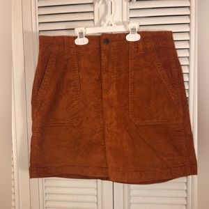 Old Navy pumpkin color corduroy mini skirt size 8
